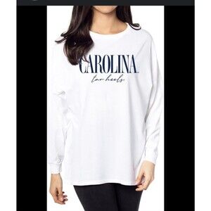 chicka-d Women's Standard Corded Campus Crewneck Sweatshirt "CAROLINA tar heels"